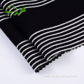 White black stripe printed viscose rayon crepe fabric